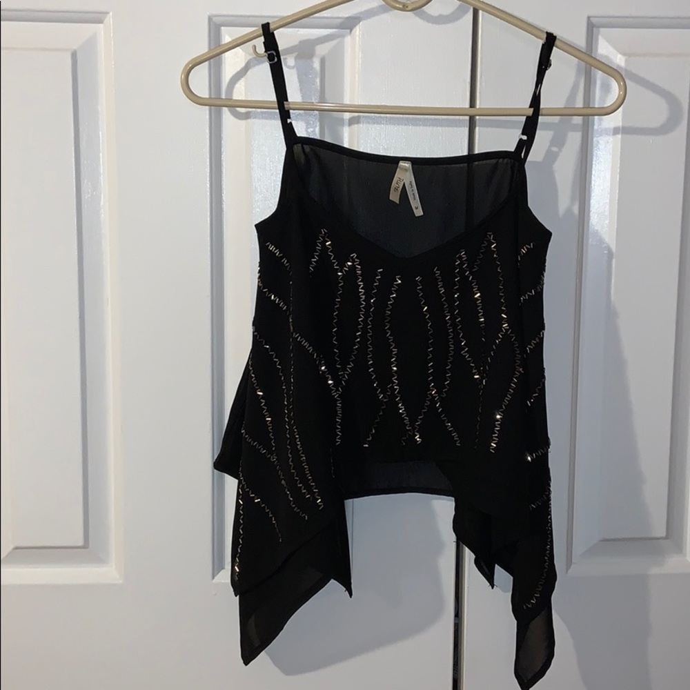 Beaded Black Party Top
